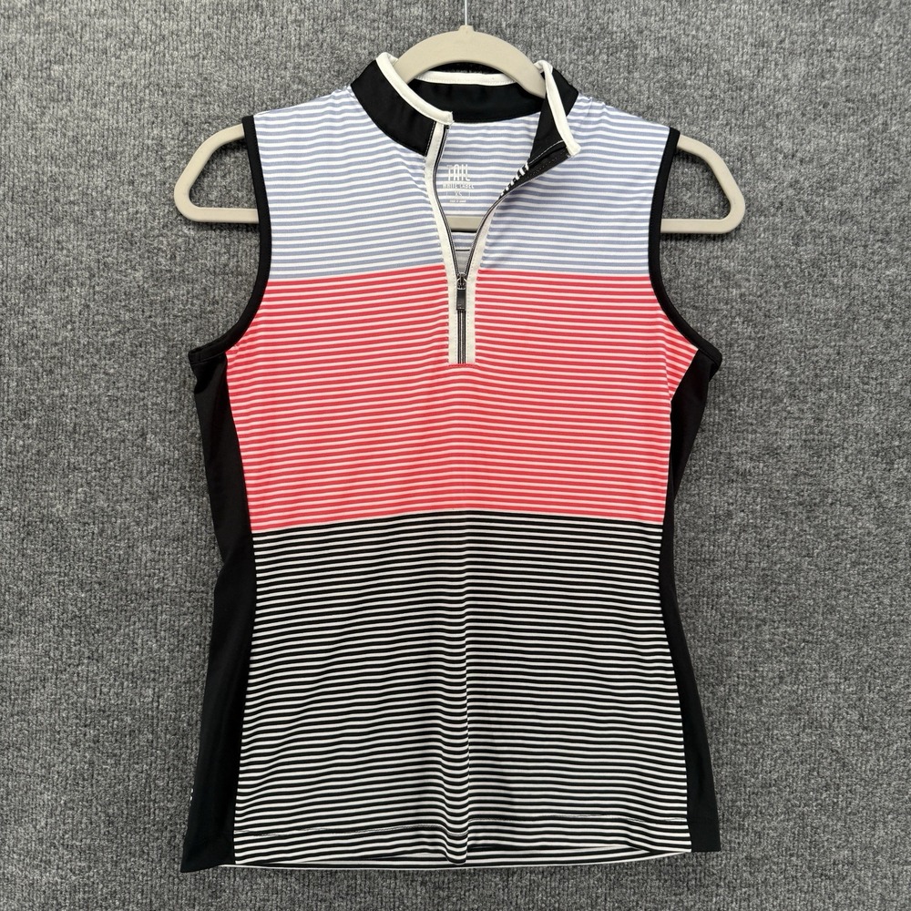 TAIL White Label Top Womens XS Striped Sleeveless Collared Tennis Golf Preppy